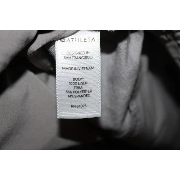 Athleta Bali Linen Ankle Pants Gray Lightweight Stretch Women's Size 8 H14016 - Picture 7 of 9